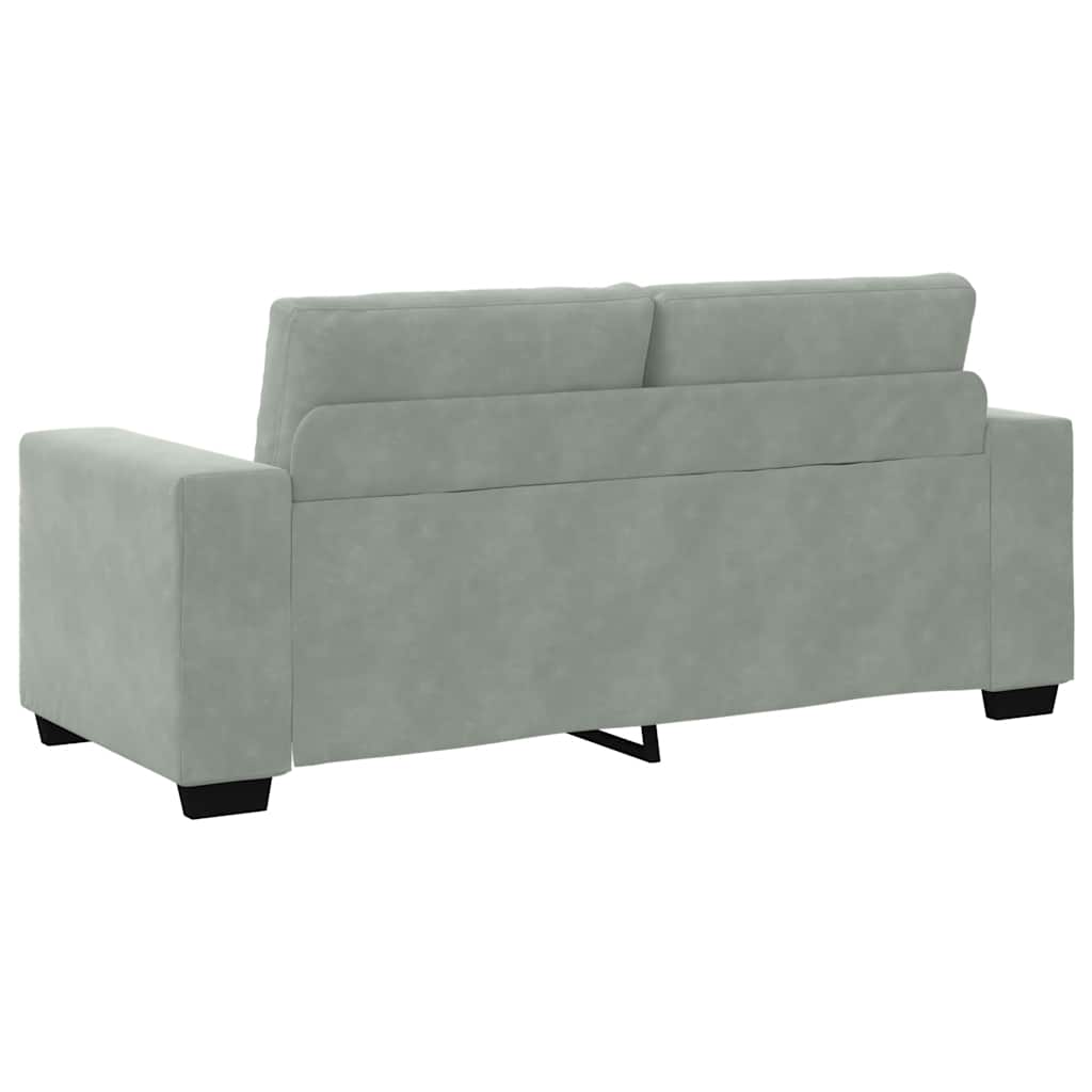 Loveseat Sofa Světle Šedá 140 Cm Samet Černá