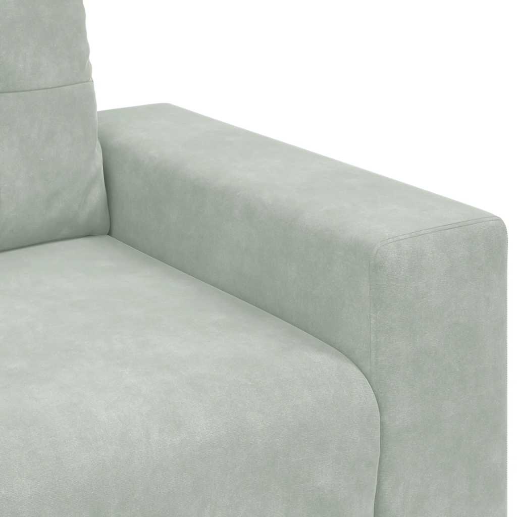 Loveseat Sofa Světle Šedá 140 Cm Samet Černá