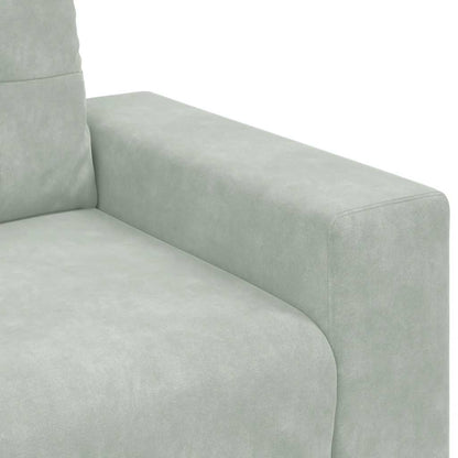 Loveseat Sofa Světle Šedá 140 Cm Samet Černá