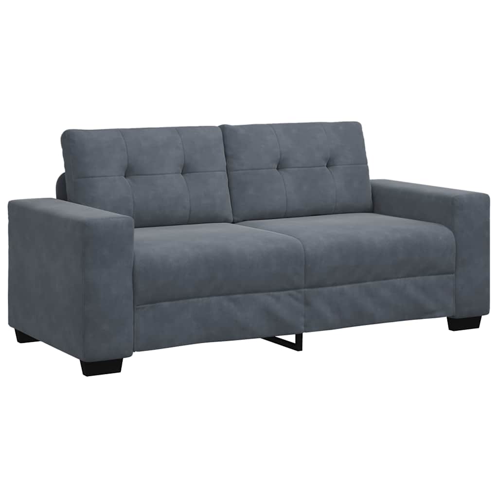 Loveseat Sofa Tmavě Šedá 140 Cm Samet
