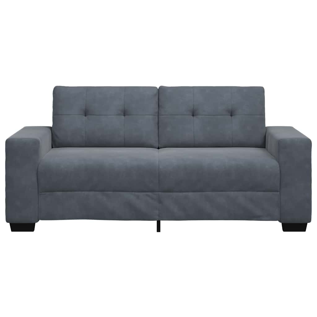 Loveseat Sofa Tmavě Šedá 140 Cm Samet