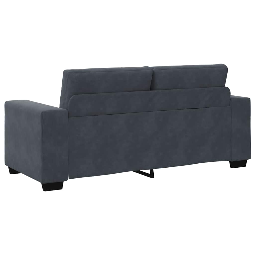 Loveseat Sofa Tmavě Šedá 140 Cm Samet
