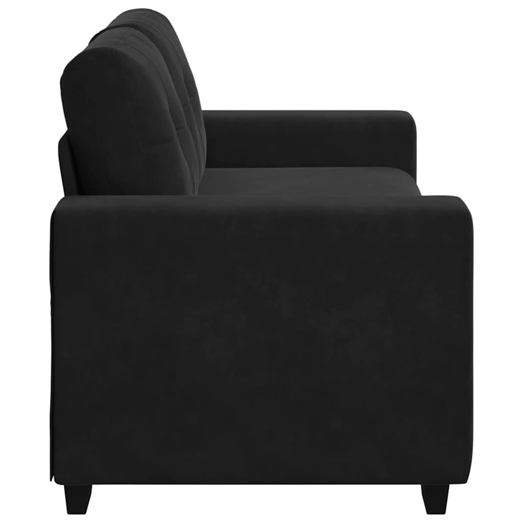 Loveseat Sofa Černý 140 Cm Samet