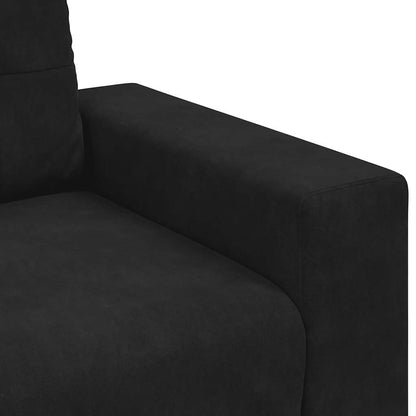 Loveseat Sofa Černý 140 Cm Samet