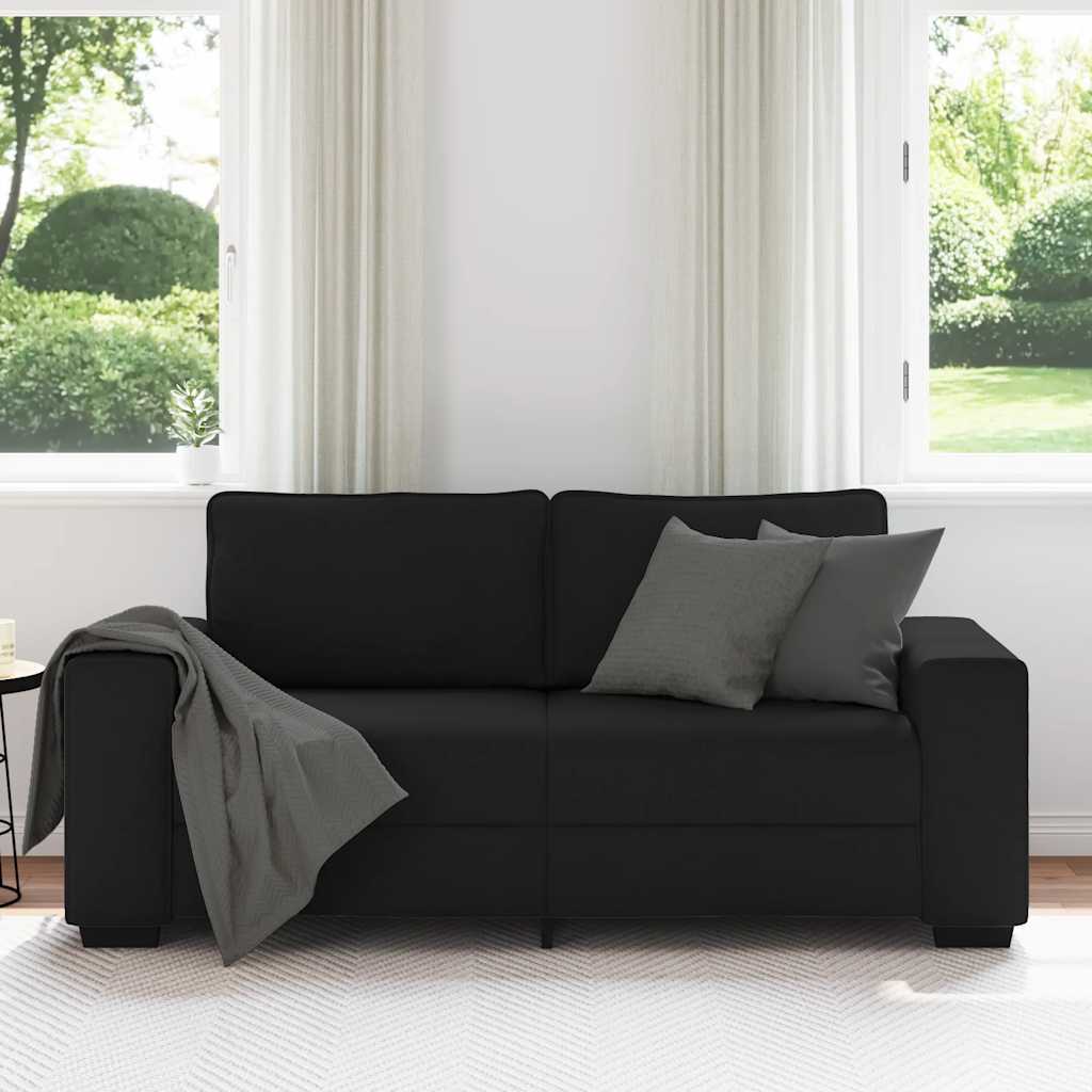 Pohovka Pro 2 Osoby Černá 180X77X82 Cm Látka