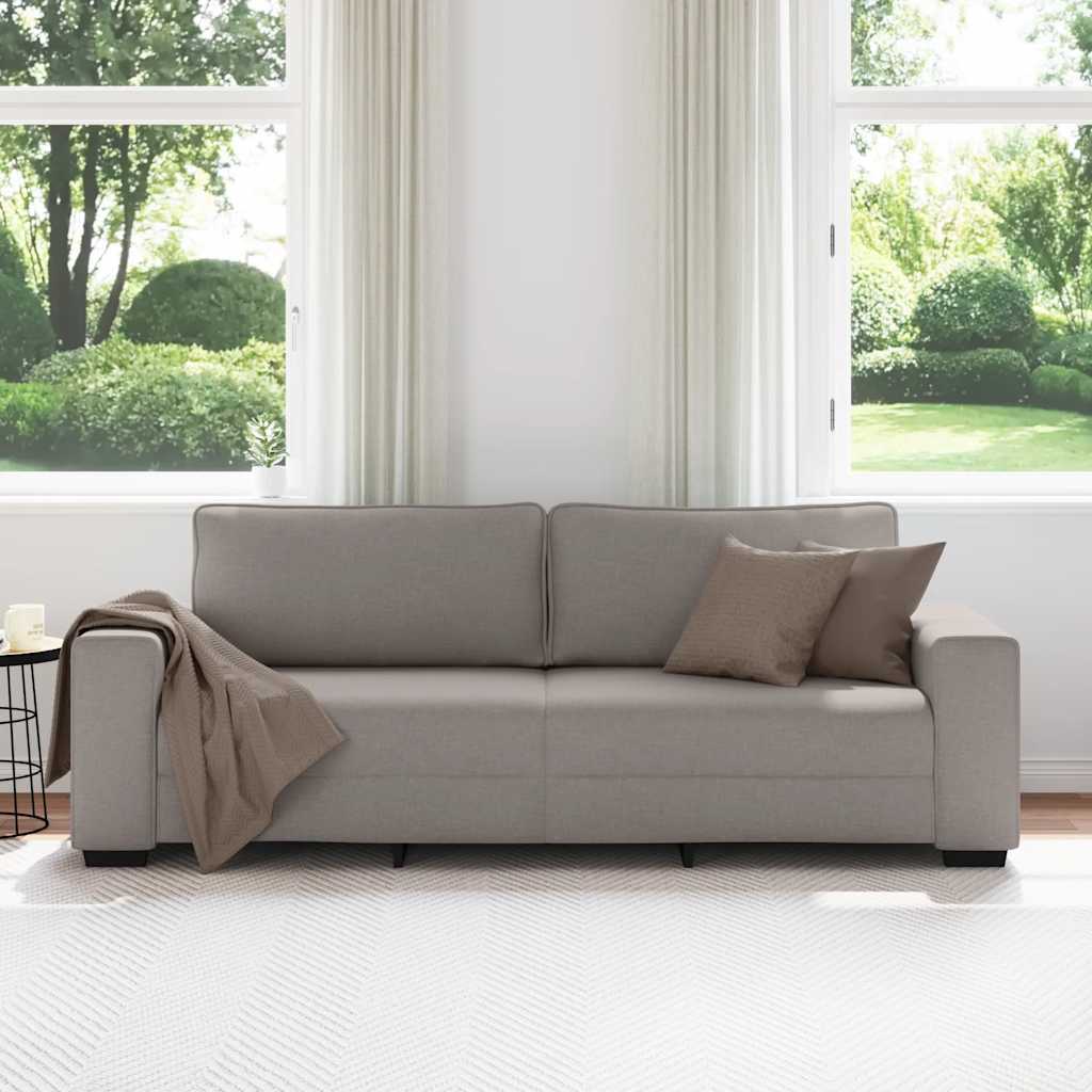 3Místná Pohovka Taupe 220 X 77 X 82 Cm Látka