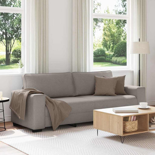 3Místná Pohovka Taupe 220 X 77 X 82 Cm Látka