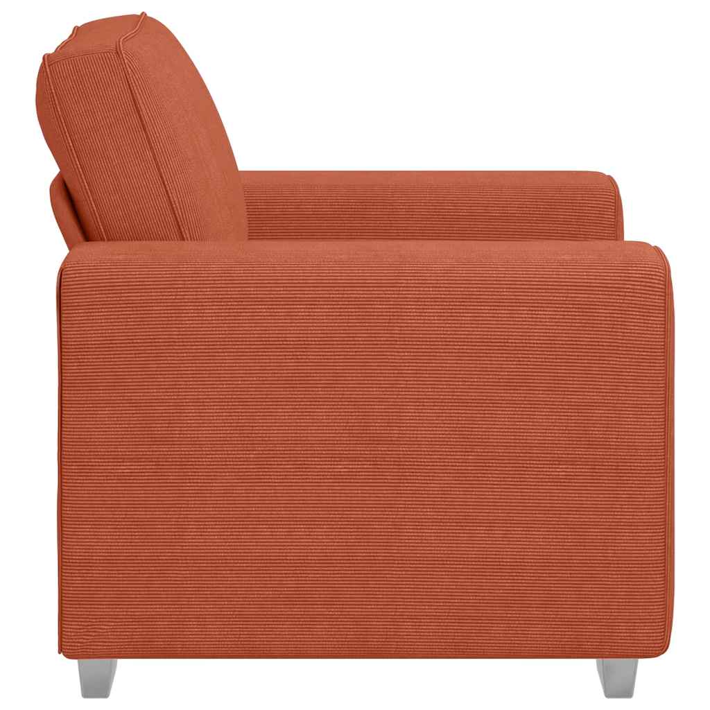 Rozkládací Křeslo Červenooranžové 100 X 77 X 82 Cm Manšestrová Látka