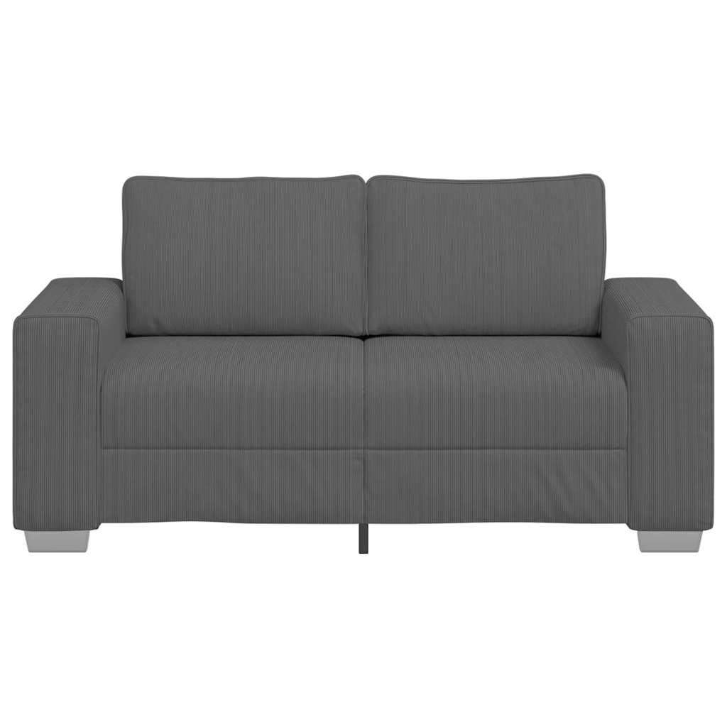 Loveseat Sofa Tmavě Šedé 160X77X82 Cm Manšestrová Tkanina