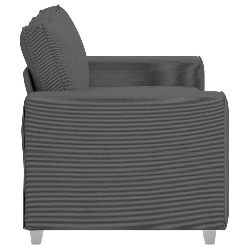 Loveseat Sofa Tmavě Šedé 160X77X82 Cm Manšestrová Tkanina