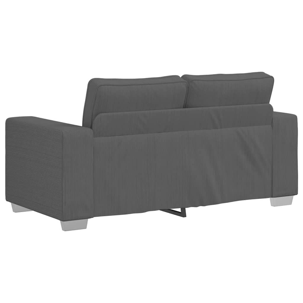 Loveseat Sofa Tmavě Šedé 160X77X82 Cm Manšestrová Tkanina