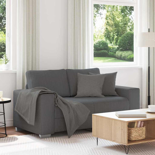 Loveseat Sofa Tmavě Šedé 160X77X82 Cm Manšestrová Tkanina