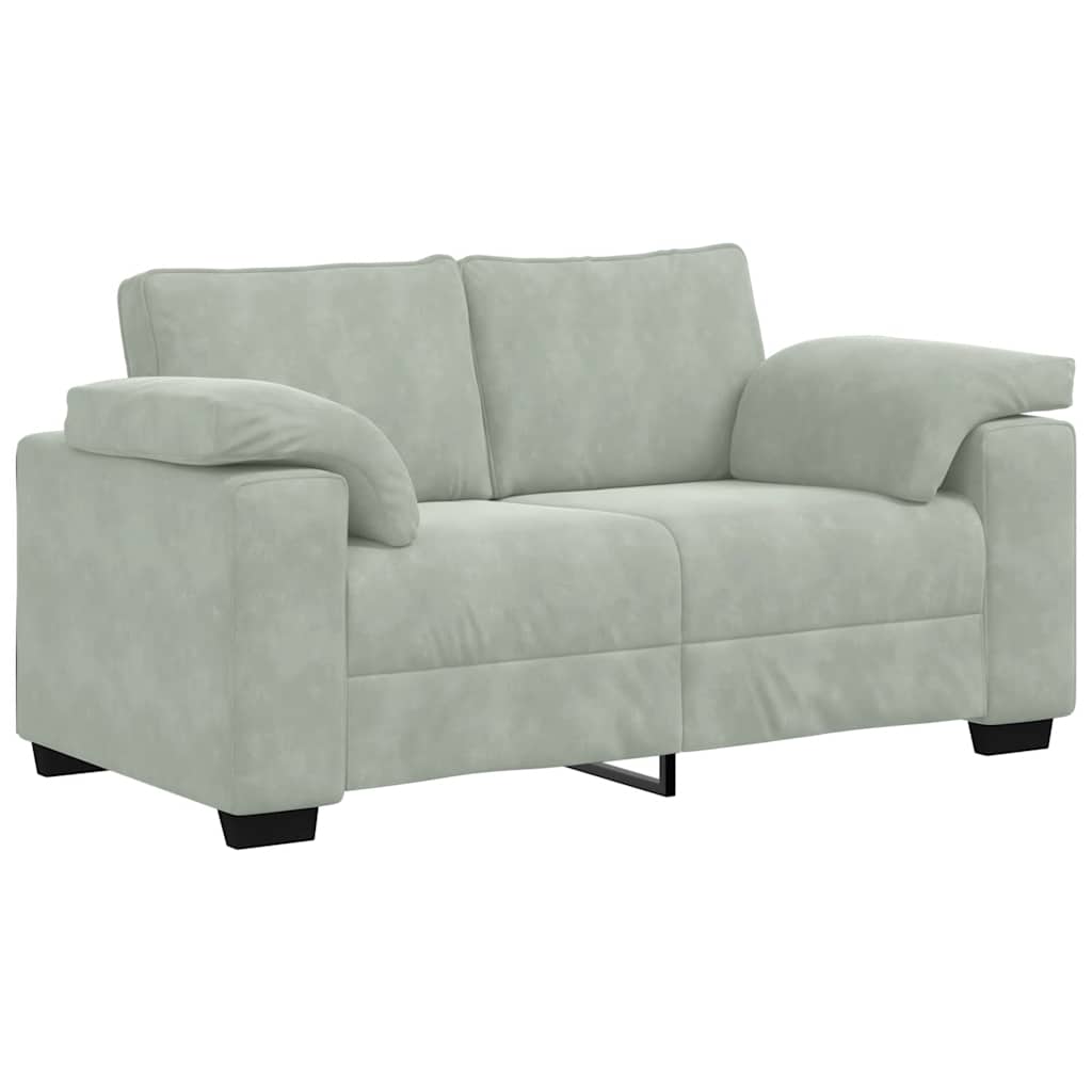 Loveseat Sofa Světle Šedá 160X77X82 Cm Samet