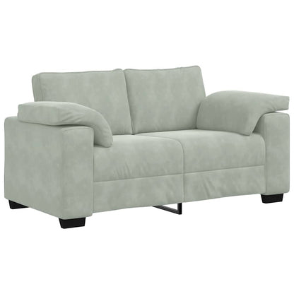 Loveseat Sofa Světle Šedá 160X77X82 Cm Samet