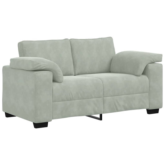 Loveseat Sofa Světle Šedá 160X77X82 Cm Samet