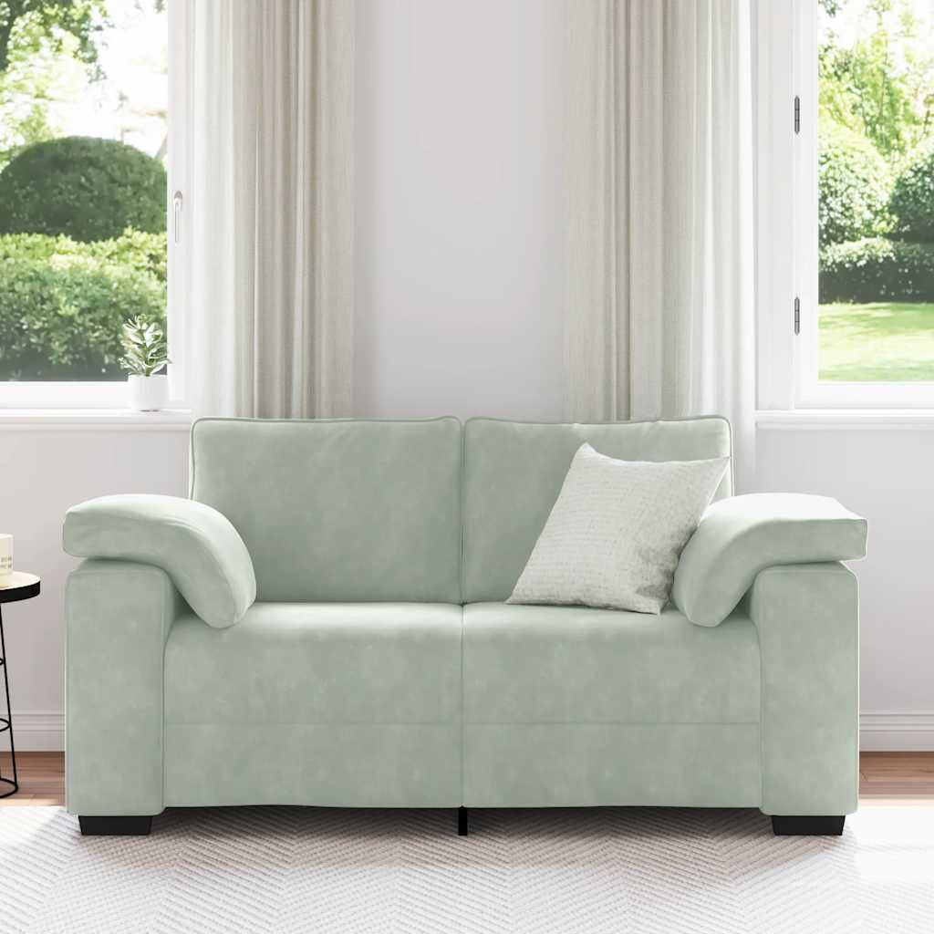 Loveseat Sofa Světle Šedá 160X77X82 Cm Samet
