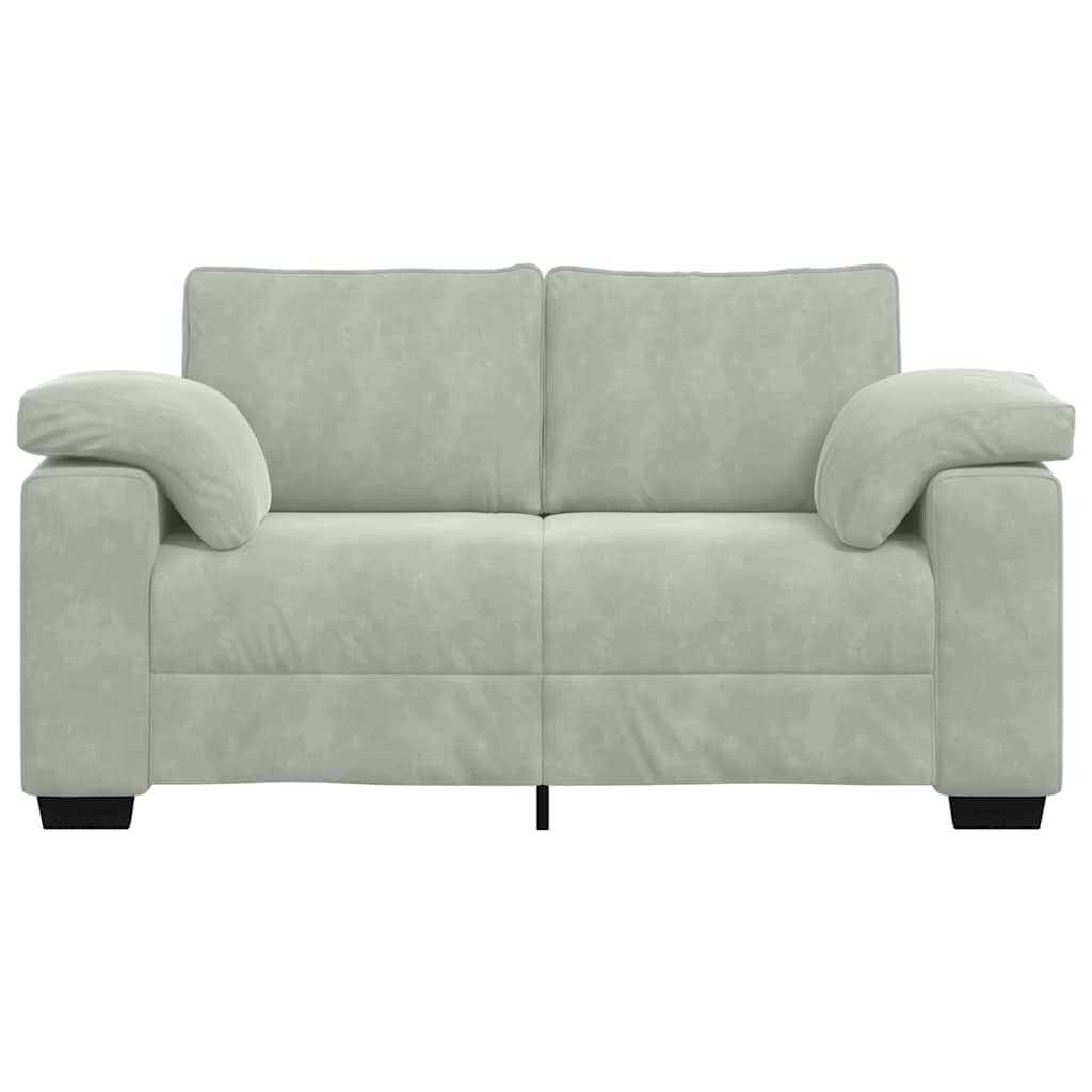Loveseat Sofa Světle Šedá 160X77X82 Cm Samet