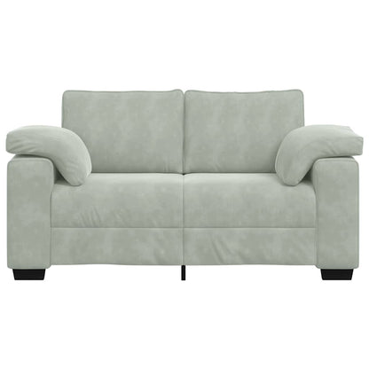 Loveseat Sofa Světle Šedá 160X77X82 Cm Samet
