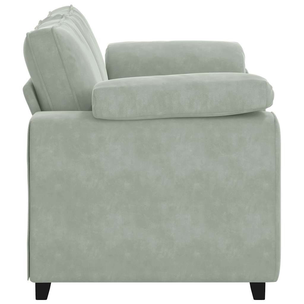 Loveseat Sofa Světle Šedá 160X77X82 Cm Samet
