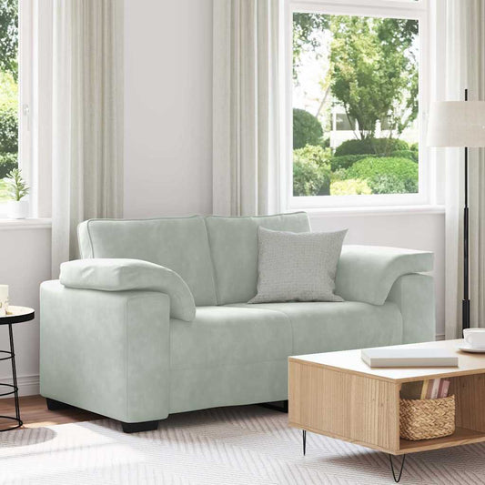 Loveseat Sofa Světle Šedá 160X77X82 Cm Samet