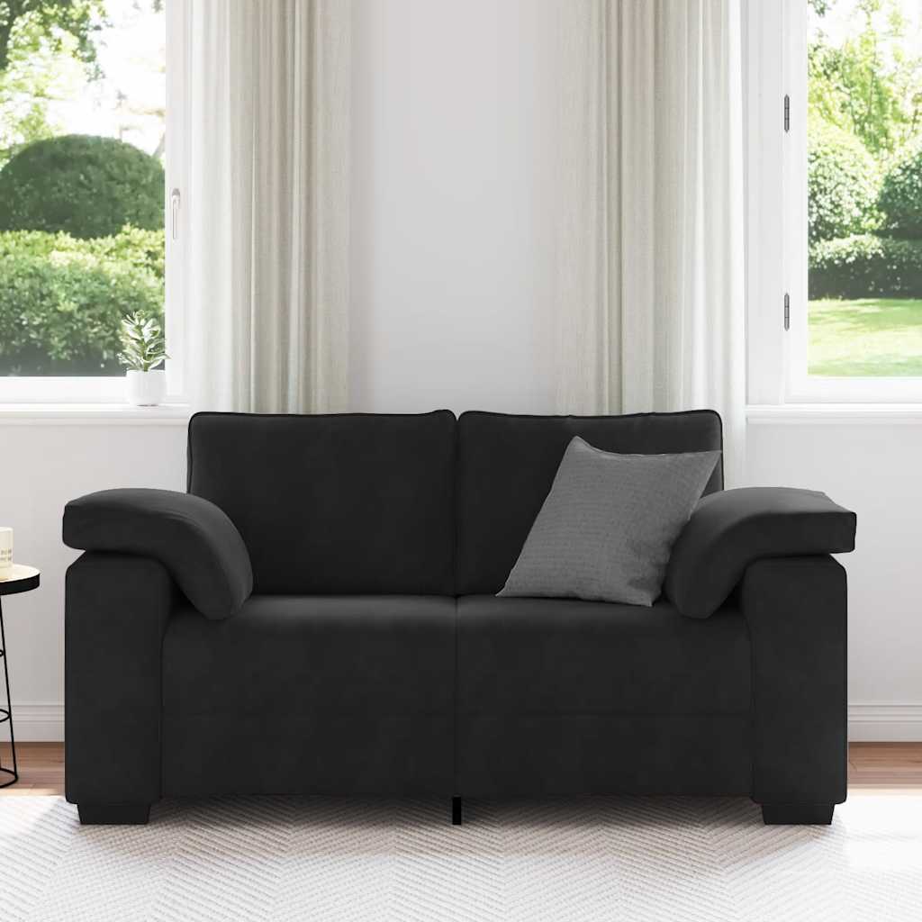 Loveseat Sofa Černý 160X77X82 Cm Samet