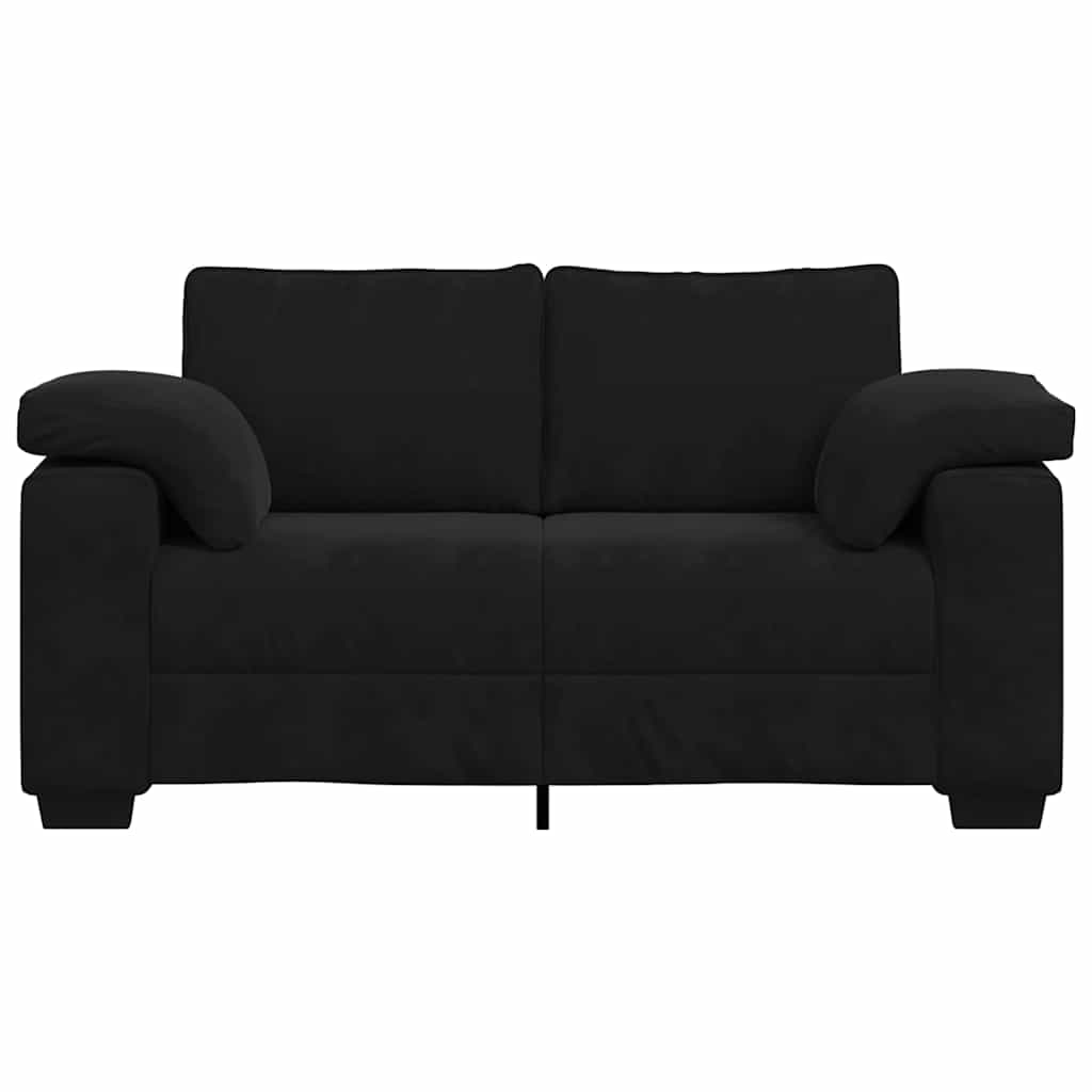 Loveseat Sofa Černý 160X77X82 Cm Samet
