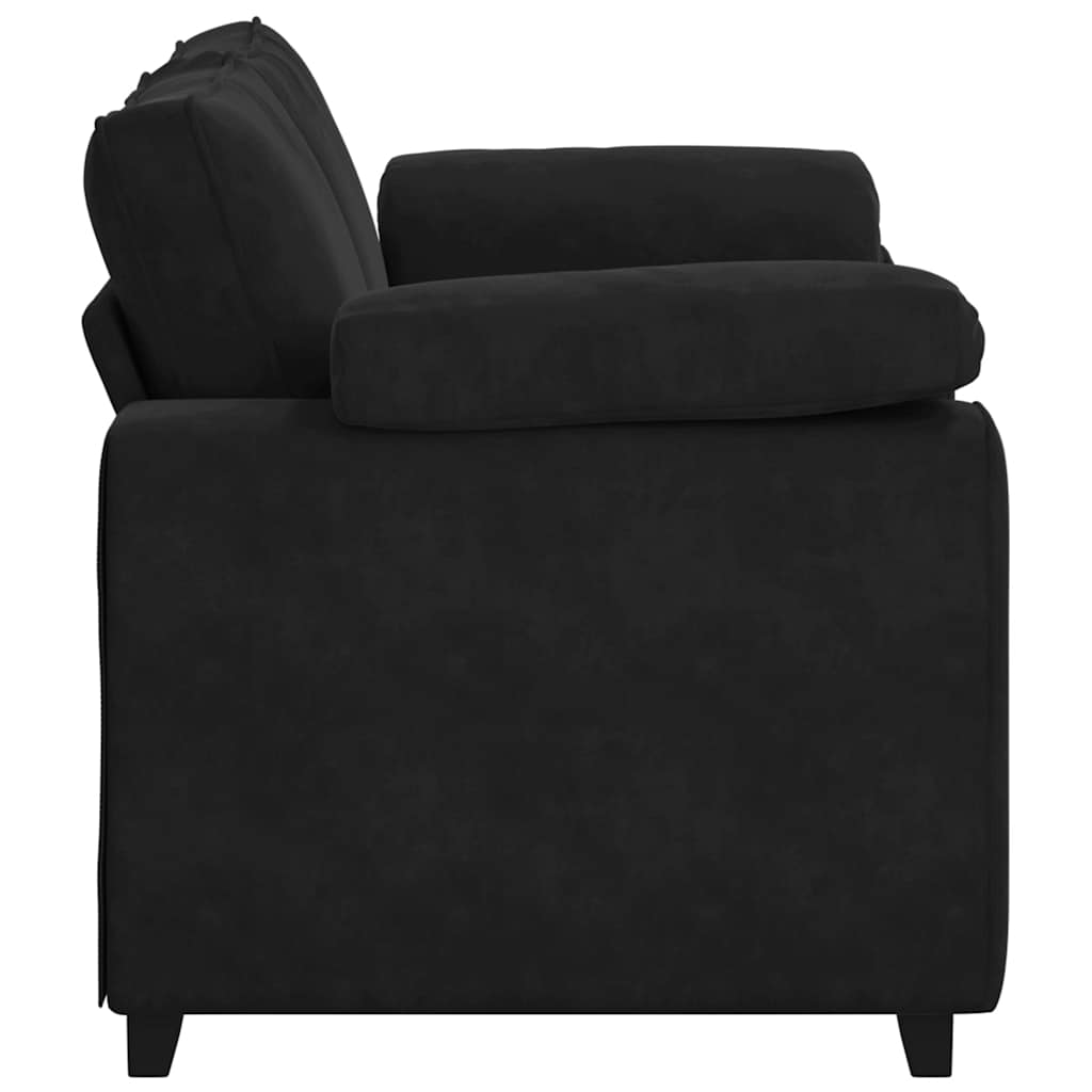 Loveseat Sofa Černý 160X77X82 Cm Samet