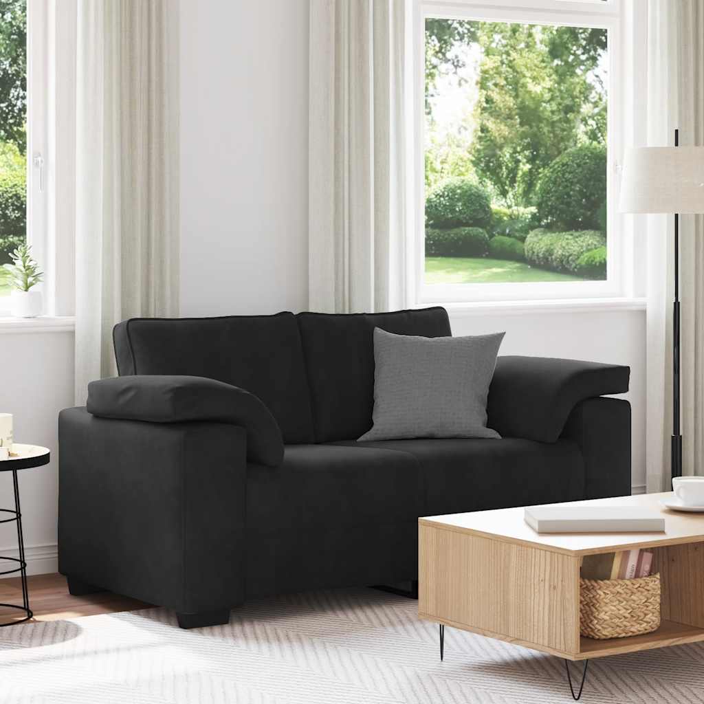Loveseat Sofa Černý 160X77X82 Cm Samet
