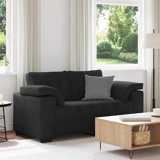 Loveseat Sofa Černý 160X77X82 Cm Samet