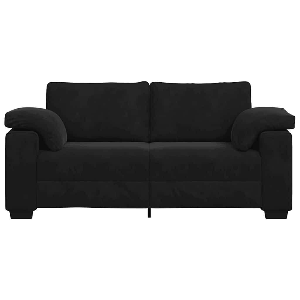 Loveseat Sofa Černý Samet