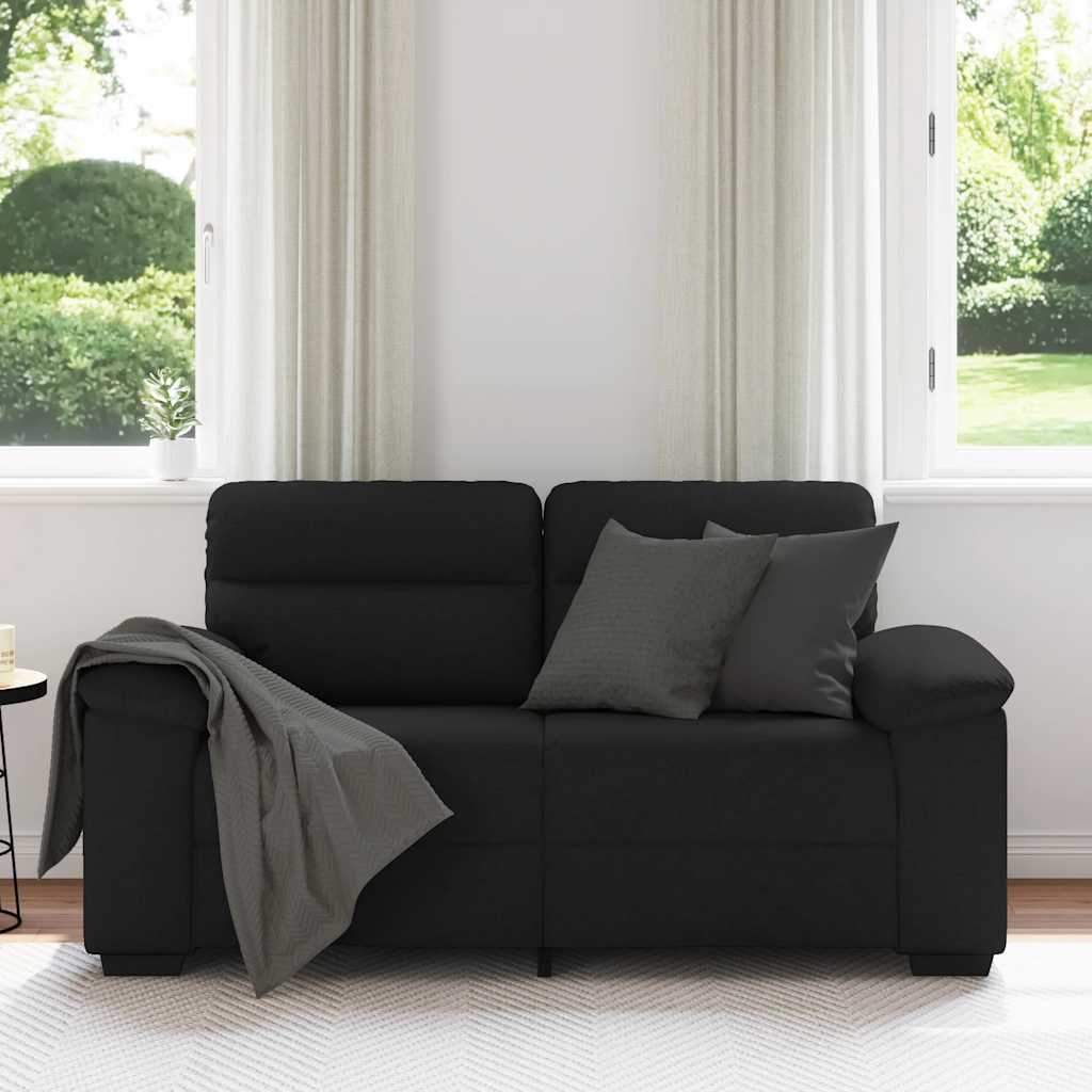 Pohovka Pro 2 Osoby Černá 160X81X84 Cm Látka