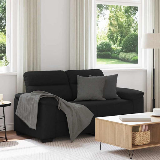 Pohovka Pro 2 Osoby Černá 160X81X84 Cm Látka