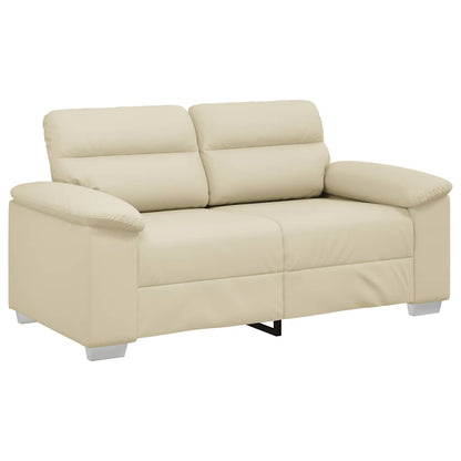 Dvoumístná Pohovka Krémová 160 X 81 X 84 Cm Umělá Kůže