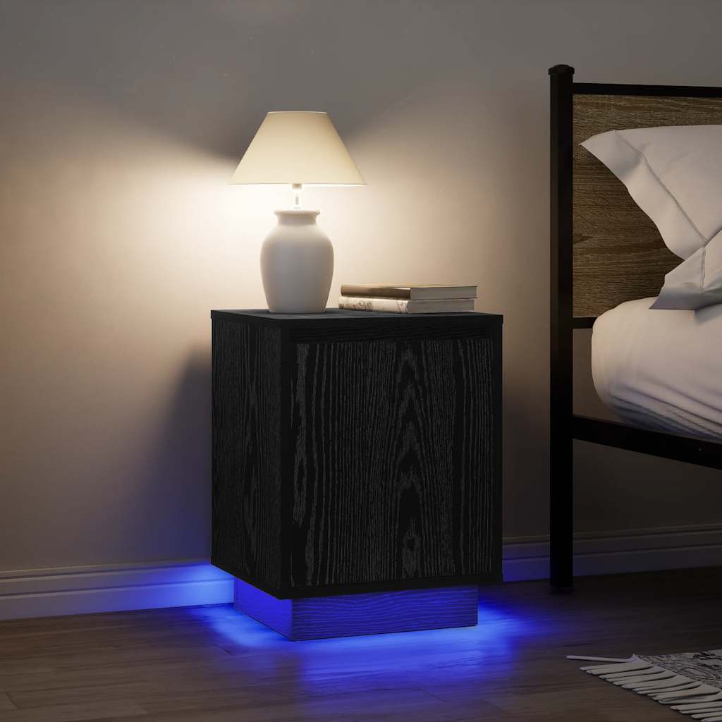 Noční Skříňka S Led Osvětlením Řemeslnický Dub 38X34X50 Cm