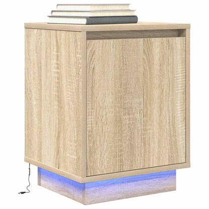 Noční Skříňka S Led Osvětlením Řemeslnický Dub 38X34X50 Cm