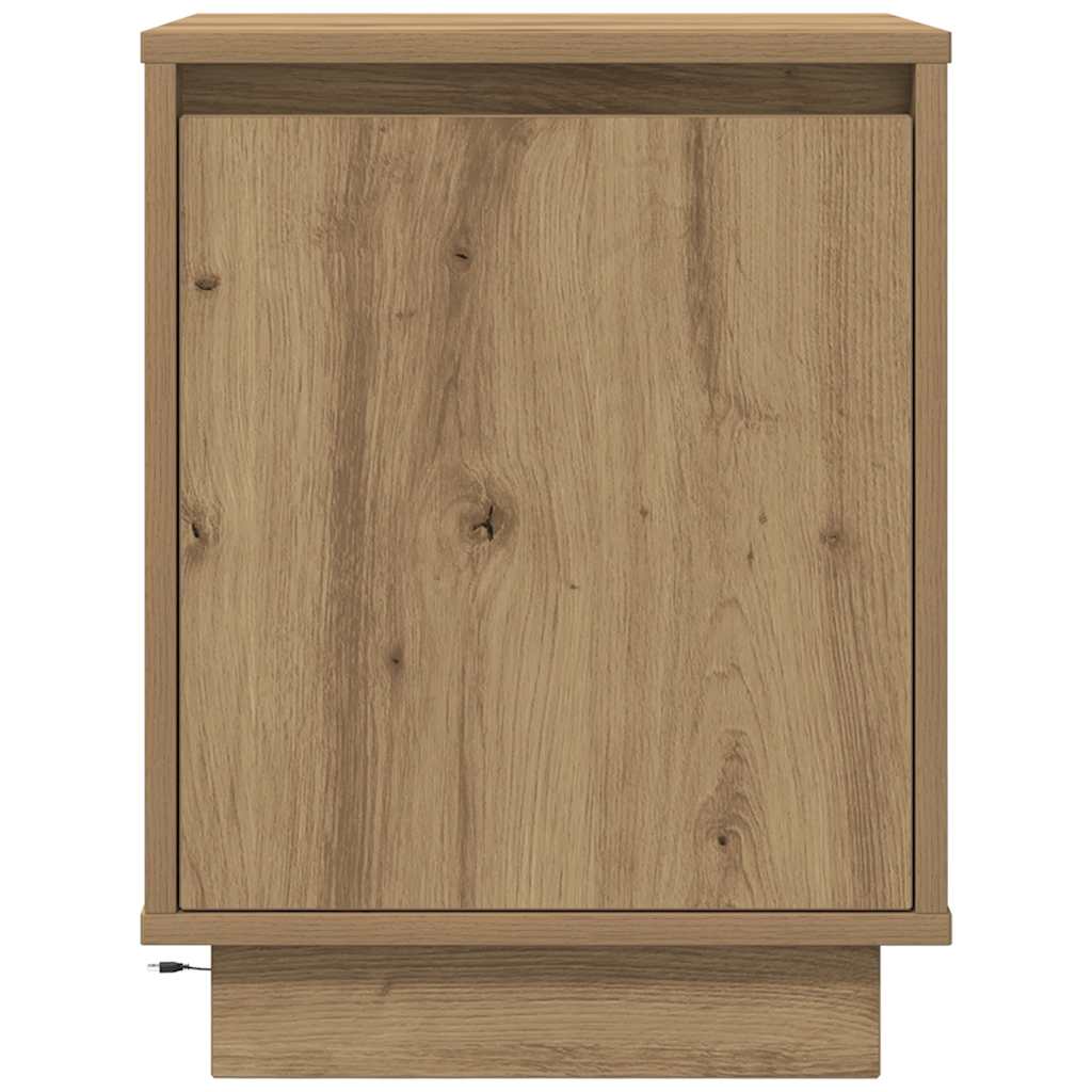 Noční Skříňka S Led Osvětlením Řemeslnický Dub 38X34X50 Cm