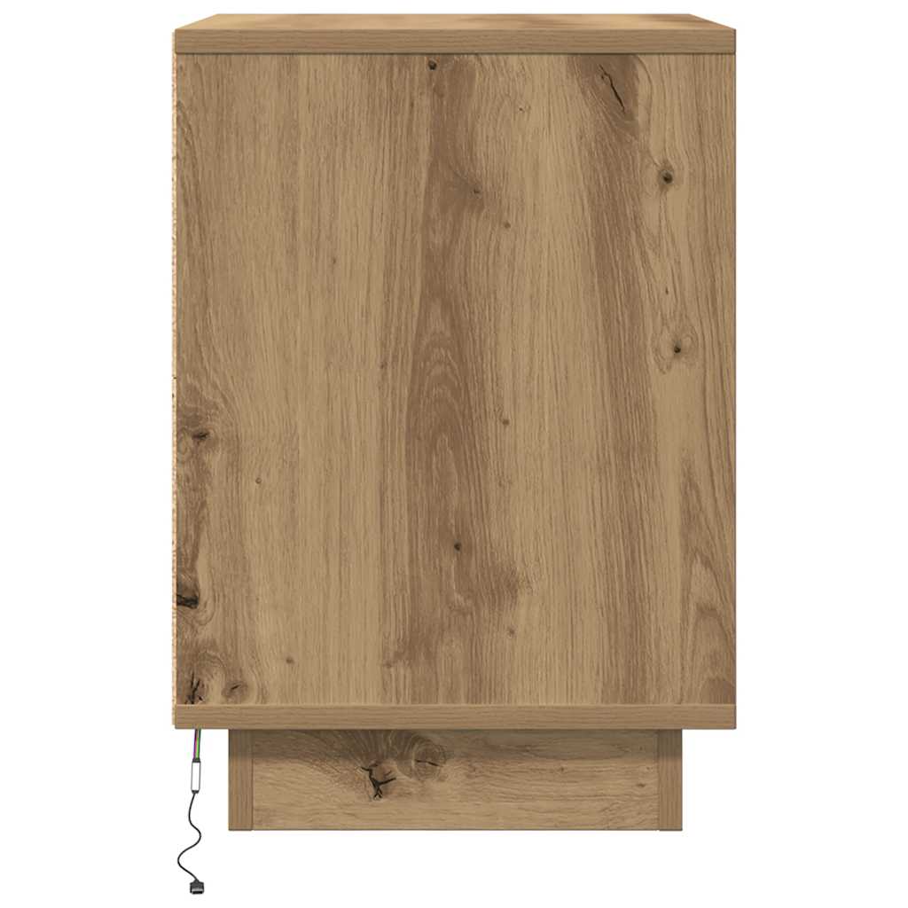 Noční Skříňka S Led Osvětlením Řemeslnický Dub 38X34X50 Cm