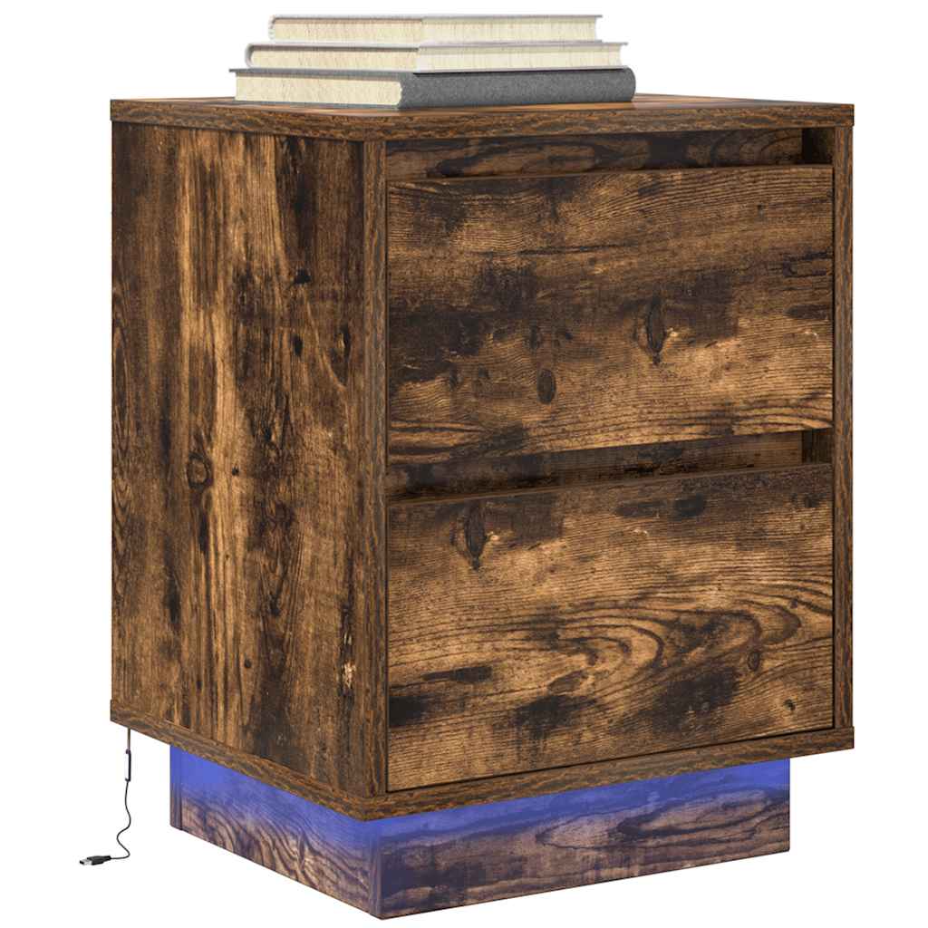 Noční Skříňka S Led Světly 38X34X