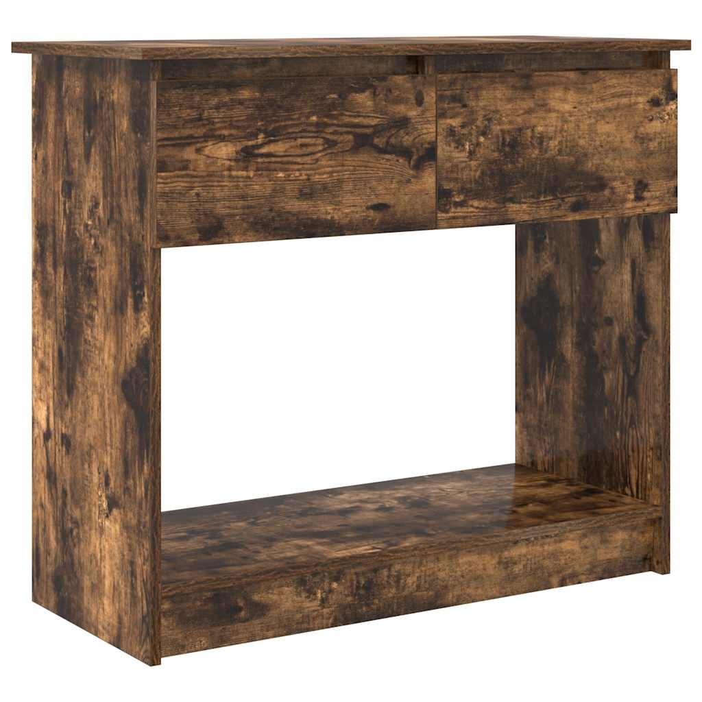Konzolový Stolek Se Zásuvkami Kouřový Dub 85,5X38,5X74,5 Cm