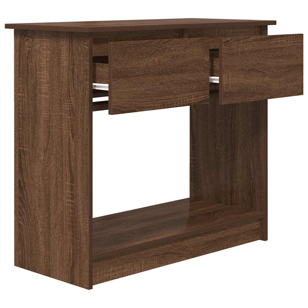 Konzolový Stolek Se Zásuvkami Dub Hnědý 85,5X38,5X74,5 Cm