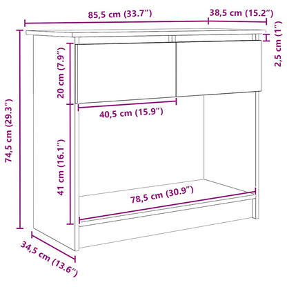 Konzolový Stolek Se Zásuvkami Staré Dřevo 85,5X38,5X74,5 Cm