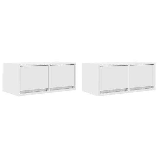 Tv Skříňky 2 Ks Bílá 60X31X25,5 Cm Dřevěná Konstrukce