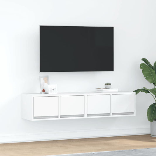 Tv Skříňky 2 Ks Bílá 60X31X25,5 Cm Dřevěná Konstrukce