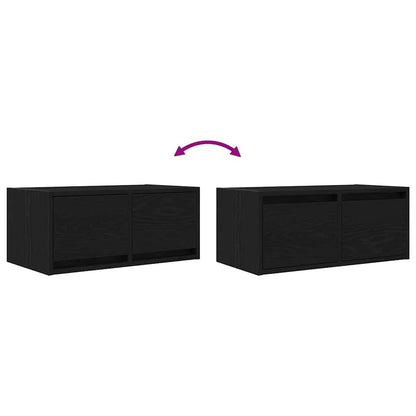 Tv Skříňka Černý Dub 60X31X25,5 Cm Dřevěná Konstrukce