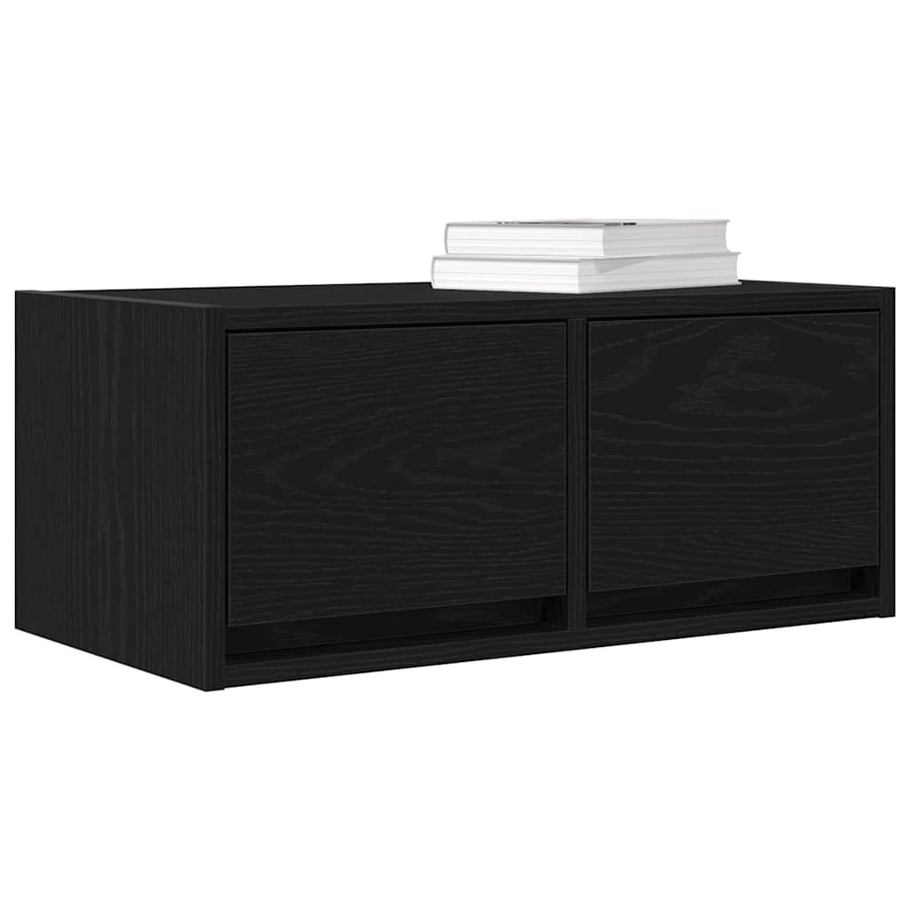 Tv Skříňky 2 Ks Dub Černý 60X31X25,5 Cm Dřevěné Konstrukce