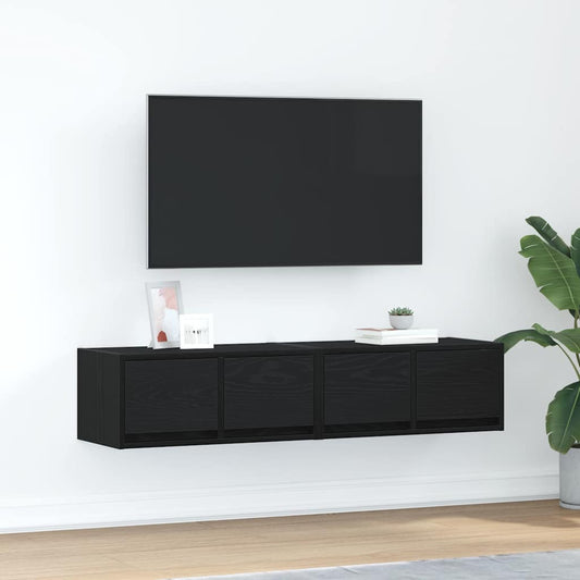 Tv Skříňky 2 Ks Dub Černý 60X31X25,5 Cm Dřevěné Konstrukce