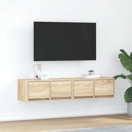Tv Skříňky 2 Ks Dub Sonoma 60X31X25,5 Cm Dřevěné Konstrukce