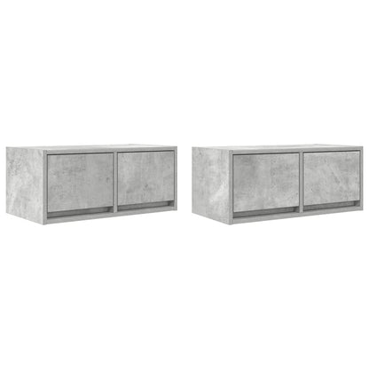 Tv Skříňky 2 Ks Betonová Šedá 60X31X25,5 Cm Dřevěná Konstrukce