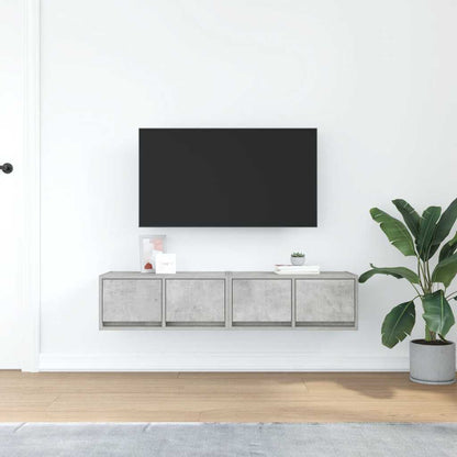 Tv Skříňky 2 Ks Betonová Šedá 60X31X25,5 Cm Dřevěná Konstrukce