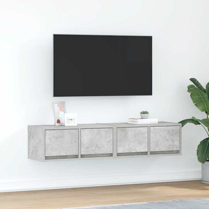 Tv Skříňky 2 Ks Betonová Šedá 60X31X25,5 Cm Dřevěná Konstrukce